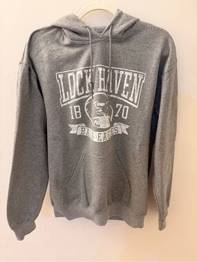Gildan Gray Lock Haven Bald Eagles Hooded Sweatshirt